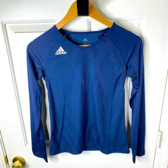 Women’s Adidas Quickset Long Sleeve Jersey Navy Blue New With Tags Breathable Lg - Picture 1 of 6